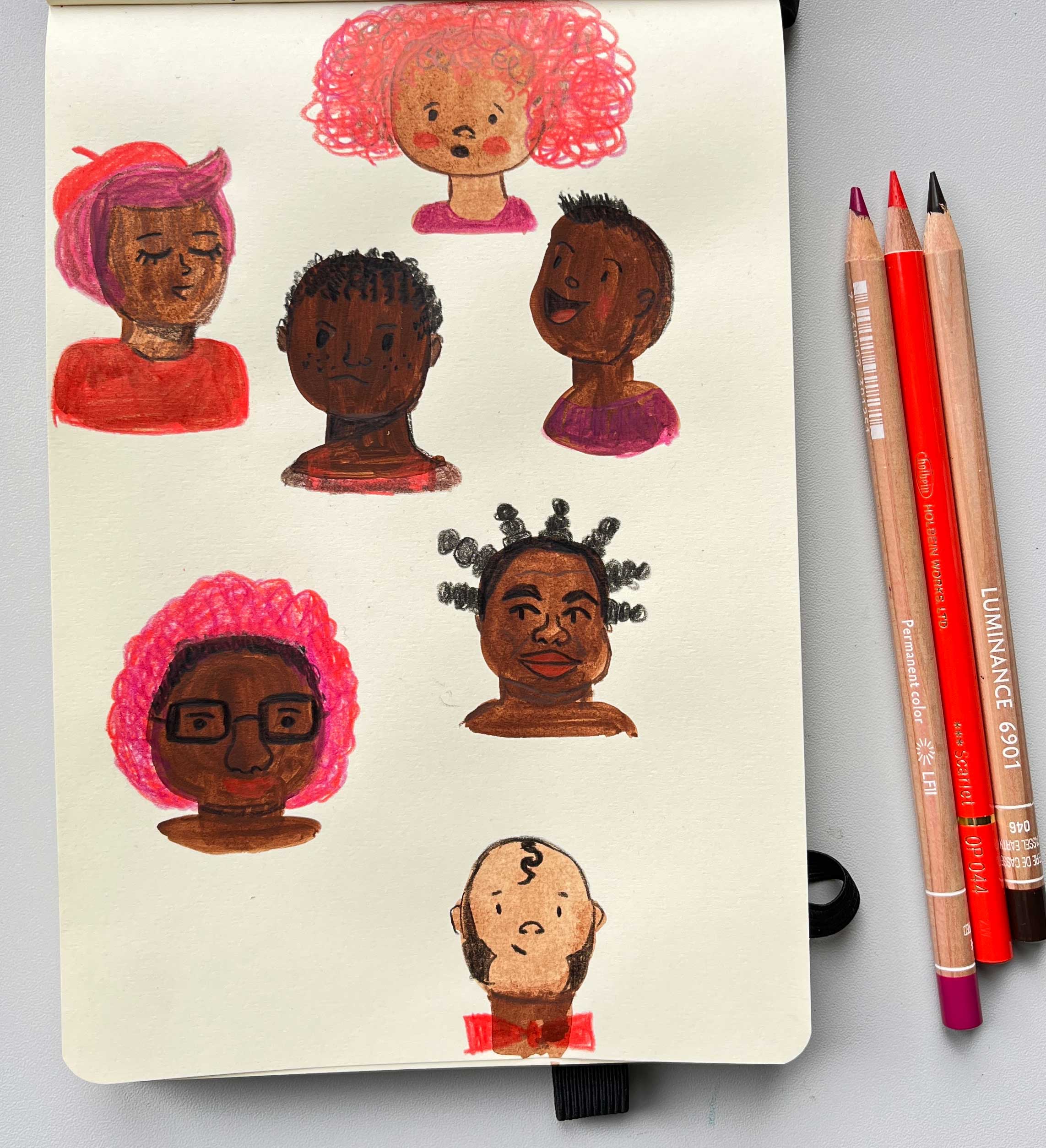 doodle-hoofden-teken-oefening tekenoefening doodle hoofden<br />